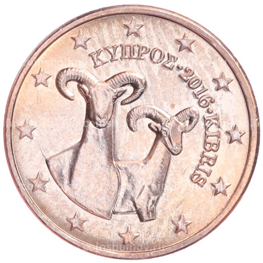 Монета 1 евроцент 2016 года Кипр