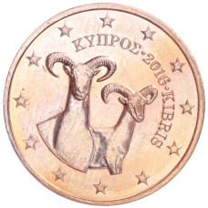 Монета 2 евроцента 2016 года Кипр (аверс)