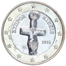 Монета 1 евро 2015 года Кипр (аверс)