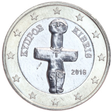 Монета 1 евро 2016 года Кипр (аверс)