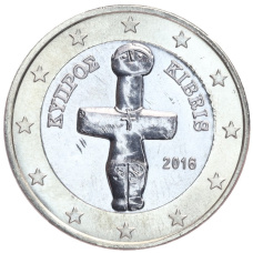 Монета 1 евро 2016 года Кипр (аверс)