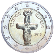 Монета 2 евро 2015 года Кипр (аверс)