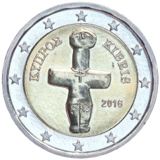Монета 2 евро 2016 года Кипр (аверс)