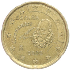 Монета 20 евроцентов 2000 года Испания (аверс)