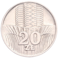 Монета 20 злотых 1973 года Польша (аверс)