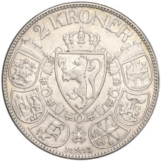 Монета 2 кроны 1915 года Норвегия (аверс)