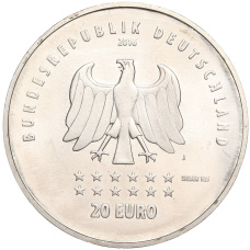 Монета 20 евро 2016 года Германия «175 лет Гимну Германии» (реверс)