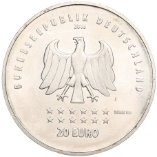 Монета 20 евро 2016 года Германия «175 лет Гимну Германии» (реверс)