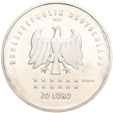 Монета 20 евро 2016 года Германия «175 лет Гимну Германии» (реверс)