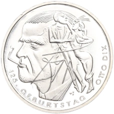 Монета 20 евро 2016 года Германия «125 лет со дня рождения Отто Дикса» (аверс)