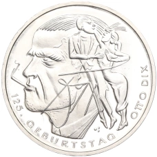 Монета 20 евро 2016 года Германия «125 лет со дня рождения Отто Дикса» (аверс)