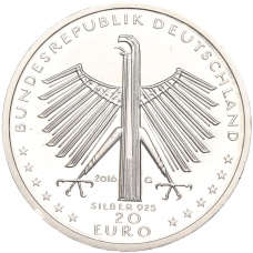 Монета 20 евро 2016 года Германия «125 лет со дня рождения Отто Дикса» (реверс)