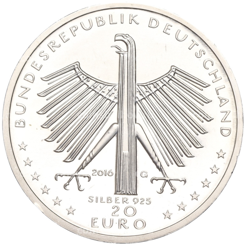 Монета 20 евро 2016 года Германия «125 лет со дня рождения Отто Дикса» (вид 2)