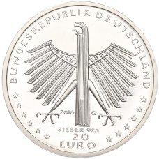 Монета 20 евро 2016 года Германия «125 лет со дня рождения Отто Дикса» (реверс)