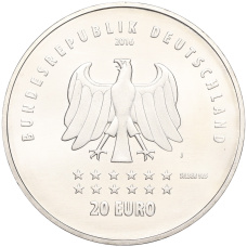 Монета 20 евро 2016 года Германия «175 лет Гимну Германии» (реверс)