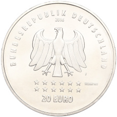 Монета 20 евро 2016 года Германия «175 лет Гимну Германии» (реверс)