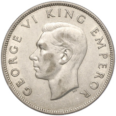 Монета 1/2 кроны 1937 года Новая Зеландия (реверс)