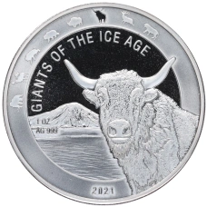 Монета 5 седи 2021 года Гана —  Гиганты Ледникового периода — Тур (аверс)