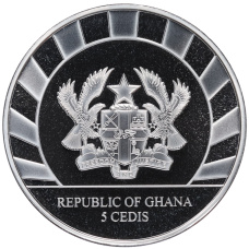 Монета 5 седи 2021 года Гана —  Гиганты Ледникового периода — Тур (реверс)