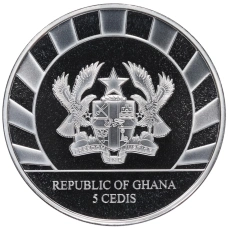 Монета 5 седи 2021 года Гана —  Гиганты Ледникового периода — Тур (реверс)