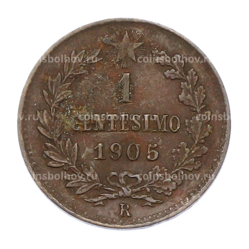 Монета 1 чентезимо 1905 года Италия