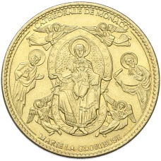 Туристический монетовидный жетон Монако «Кафедральный собор» (аверс)