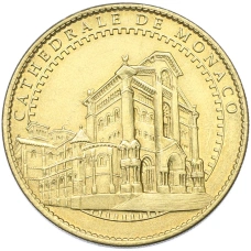 Туристический монетовидный жетон Монако «Кафедральный собор» (аверс)