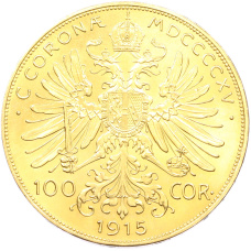 Монета 100 крон 1915 года Австрия (реверс)