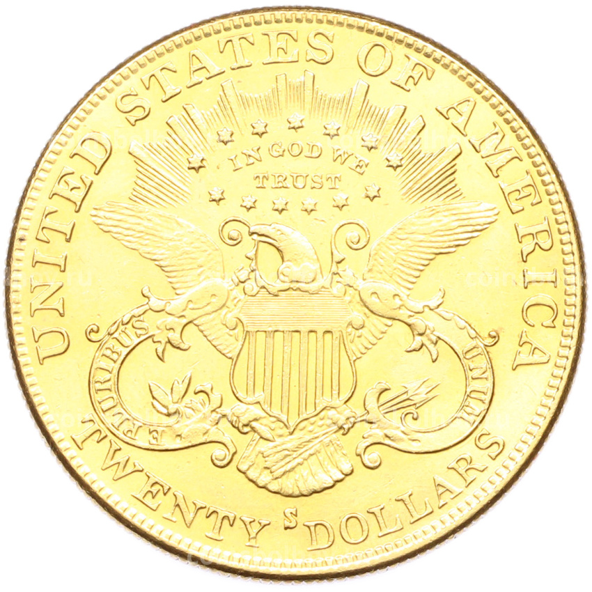 Монета 20 долларов 1882 года S США (вид 2)