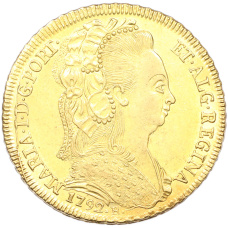 Монета 6400 рейс 1792 года R Португальская Бразилия (Мария I) (аверс)