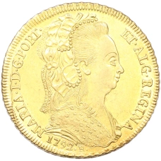 Монета 6400 рейс 1792 года R Португальская Бразилия (Мария I) (аверс)