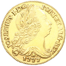 Монета 6400 рейс 1777 года B Португальская Бразилия (Жозе I) (аверс)