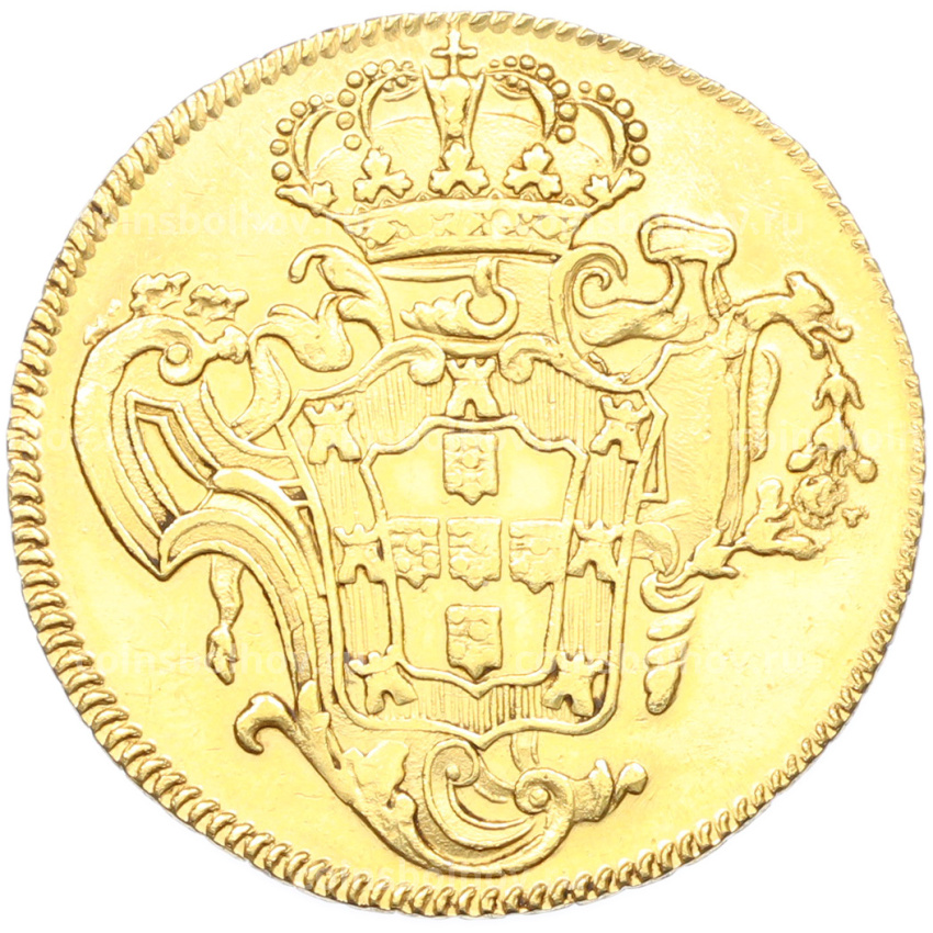 Монета 6400 рейс 1777 года B Португальская Бразилия (Жозе I) (вид 2)