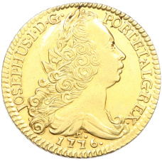 Монета 6400 рейс 1776 года R Португальская Бразилия (Жозе I) (аверс)