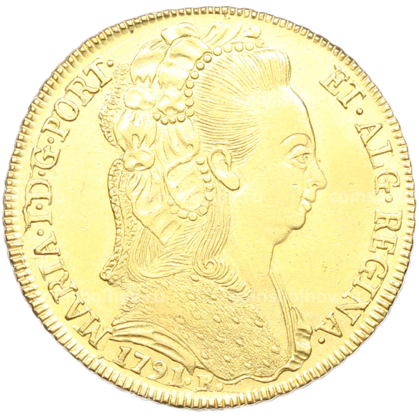 Монета 6400 рейс 1791 года R Португальская Бразилия (Мария I)