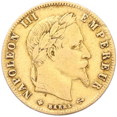 Монета 5 франков 1864 года BB Франция (реверс)