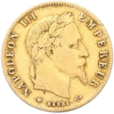 Монета 5 франков 1864 года BB Франция (реверс)