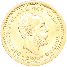Монета 5 крон 1899 года Швеция (реверс)