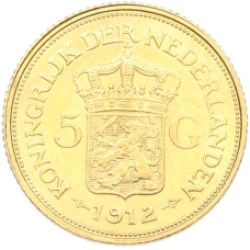 Монета 5 гульденов 1912 года Нидерланды (аверс)