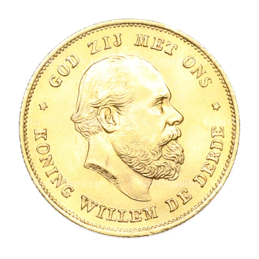 Монета 10 гульденов 1875 года Нидерланды (вид 2)