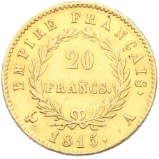 Монета 20 франков 1815 года A Франция (аверс)