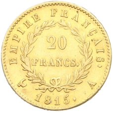 Монета 20 франков 1815 года A Франция (аверс)