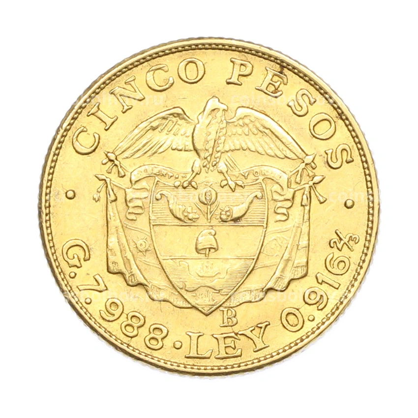 Монета 5 песо 1919 года Колумбия (вид 2)