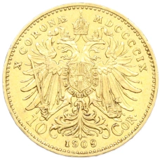 Монета 10 крон 1909 года Австрия (аверс)