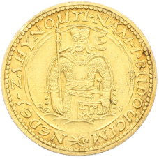 Монета 1 дукат 1924 года Чехословакия «Святой Вацлав» (аверс)