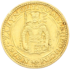 Монета 1 дукат 1924 года Чехословакия «Святой Вацлав» (аверс)