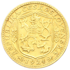 Монета 1 дукат 1924 года Чехословакия «Святой Вацлав» (реверс)