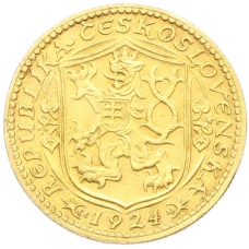 Монета 1 дукат 1924 года Чехословакия «Святой Вацлав» (реверс)