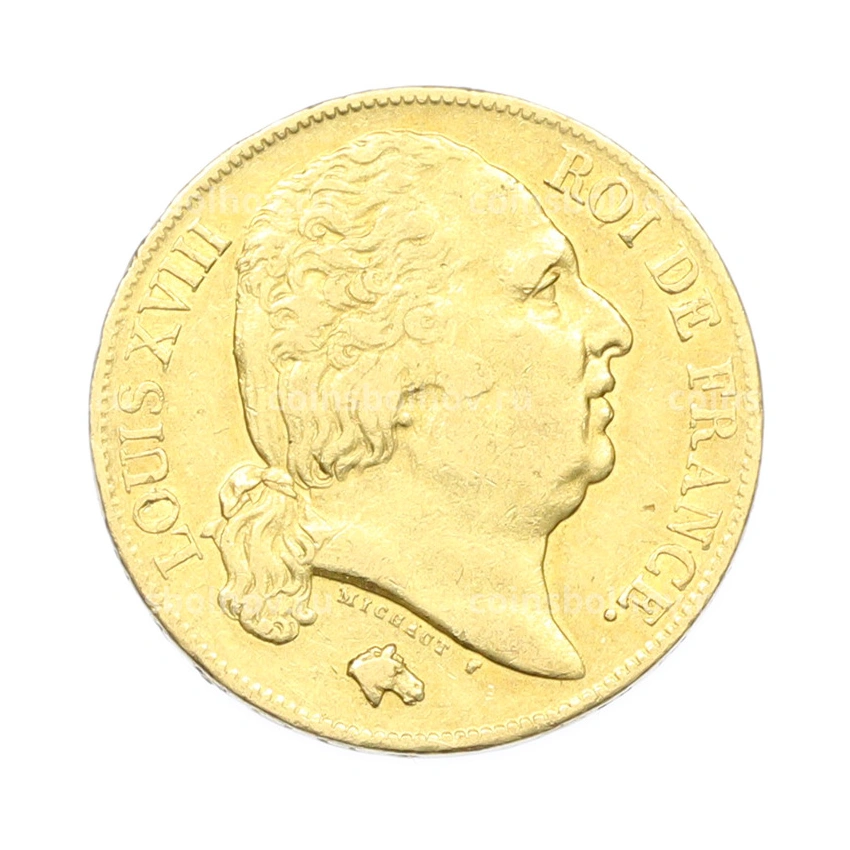 Монета 20 франков 1818 года A Франция (вид 2)