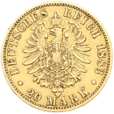 Монета 20 марок 1883 года A Германия (Пруссия) (реверс)
